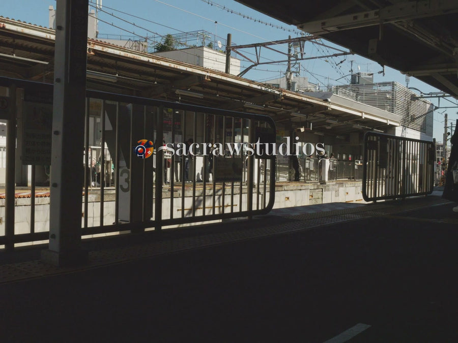 Japanese Train Platform Afternoon Shadows - Static