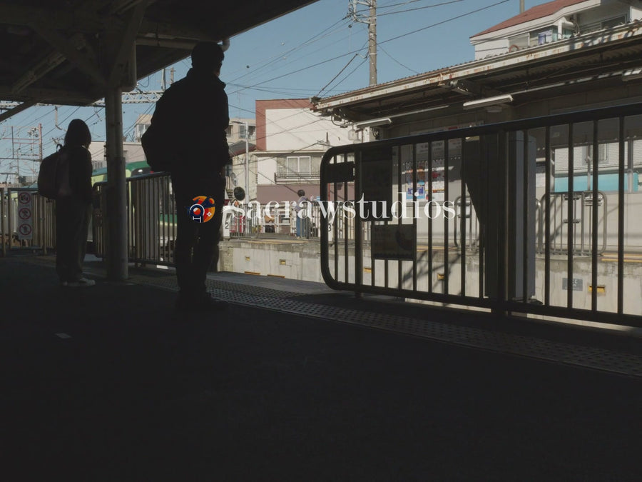 Subway Platform Commuters Morning Silhouettes - Medium Shot
