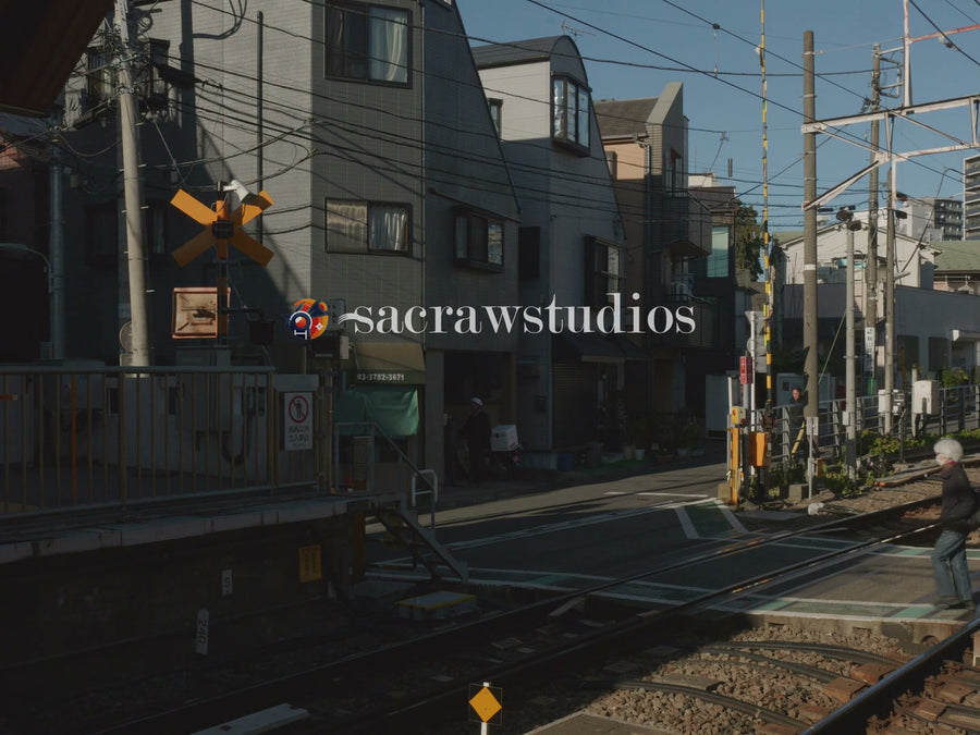 Urban Railway Crossing Morning Light - Street