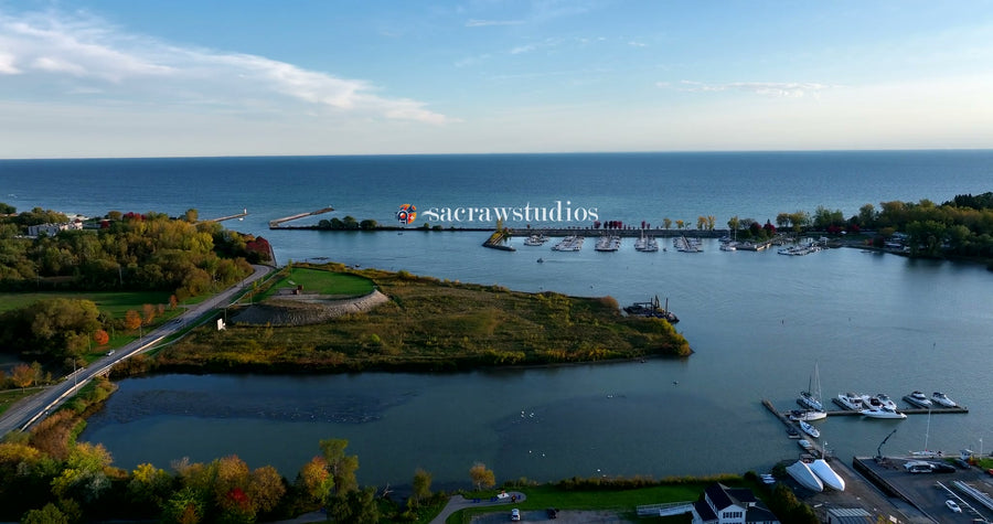 Marina Breakwater Golden Sunset - 5K Aerial Flyover