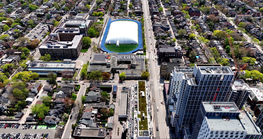 Sports Dome Urban Complex - 6K Aerial Orbit