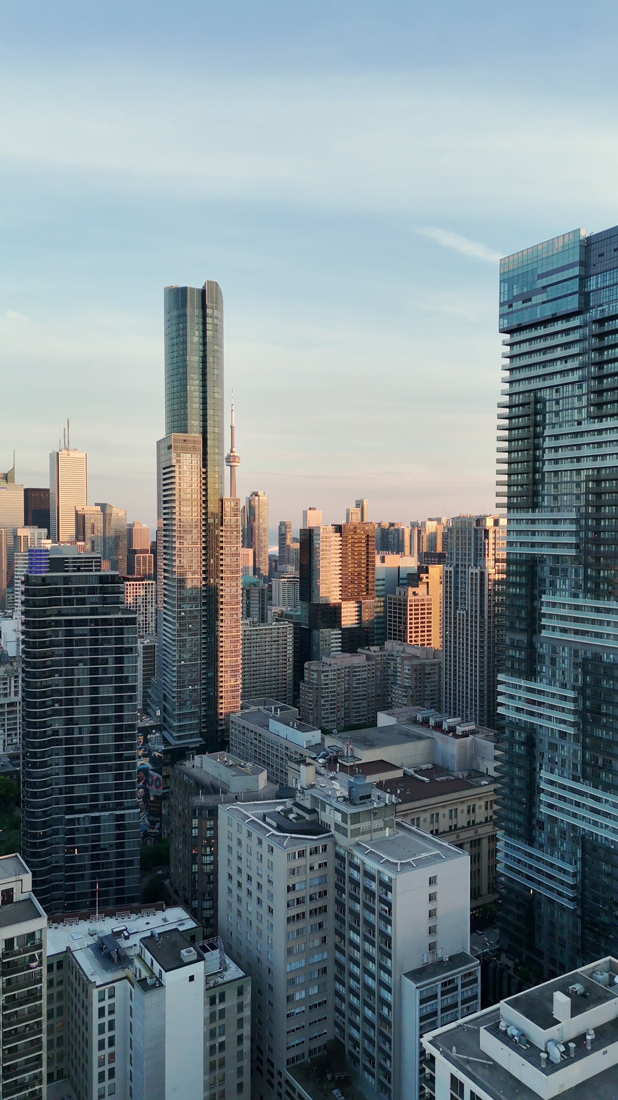 Toronto Skyline at Golden Hour - Dolly Aerial