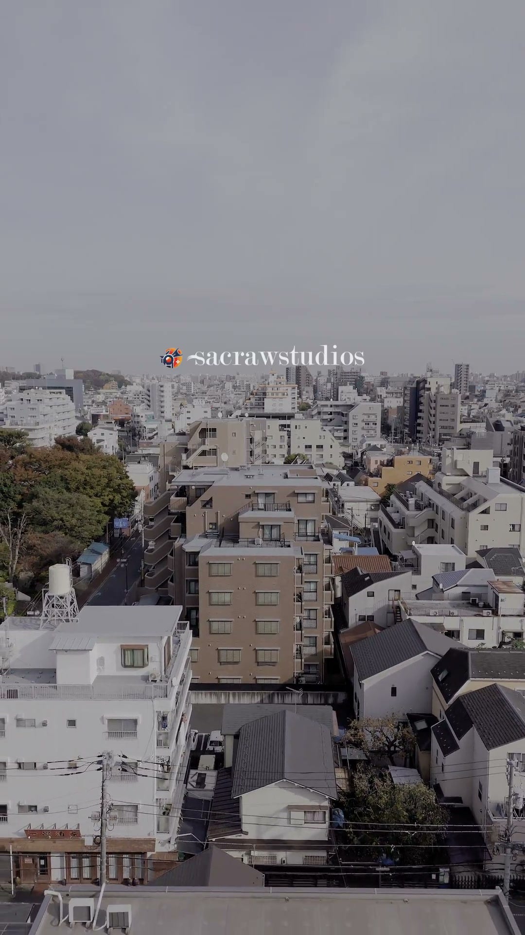 City Rooftops Dense Architecture - Aerial Pan