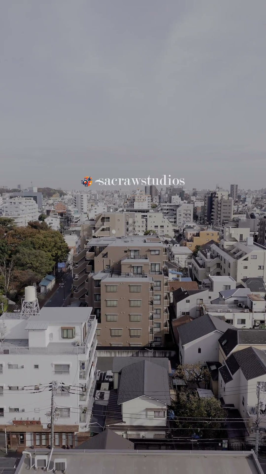 City Rooftops Dense Architecture - Aerial Pan
