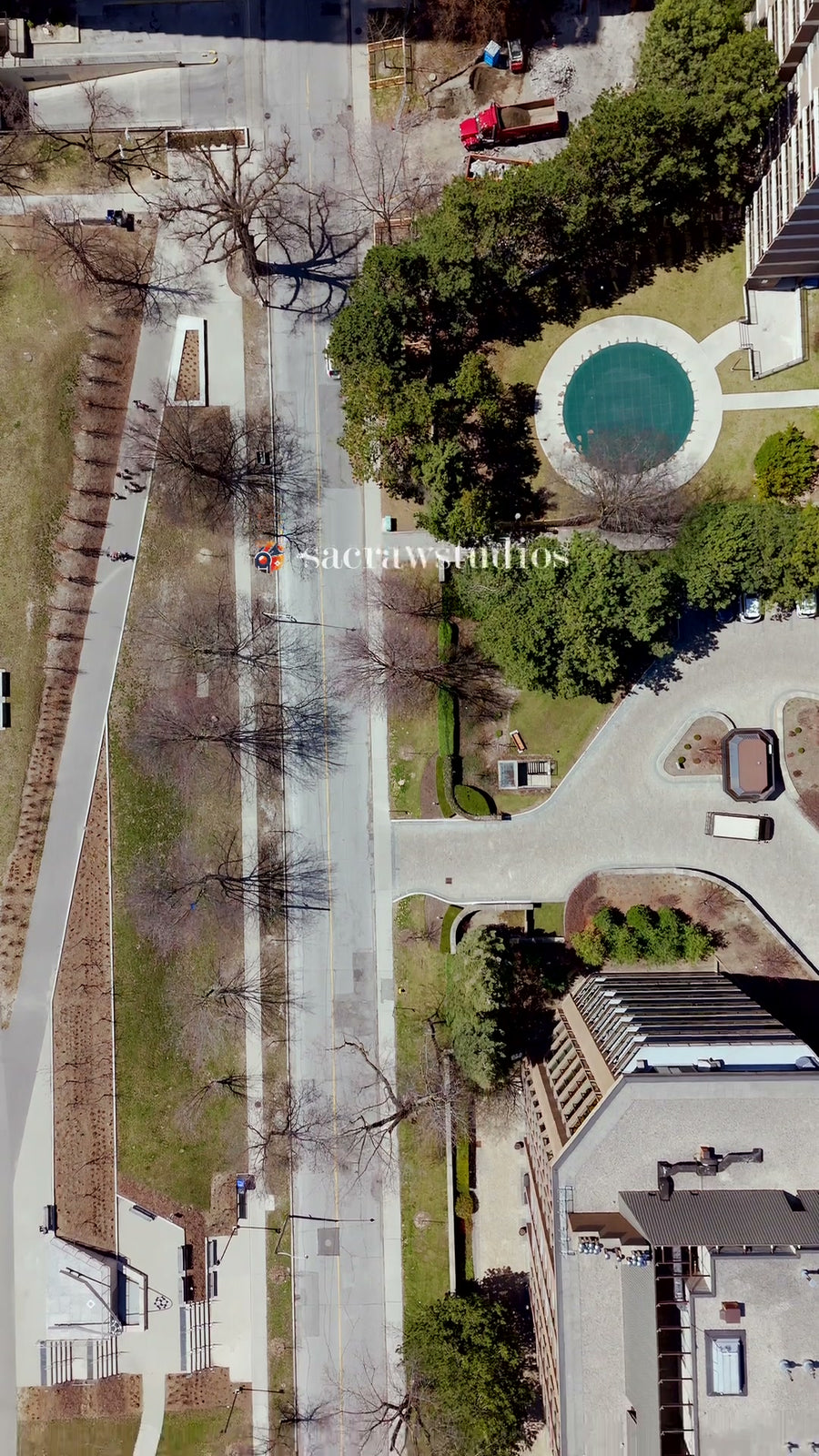 City Street Traffic Intersection Flow - Top Down