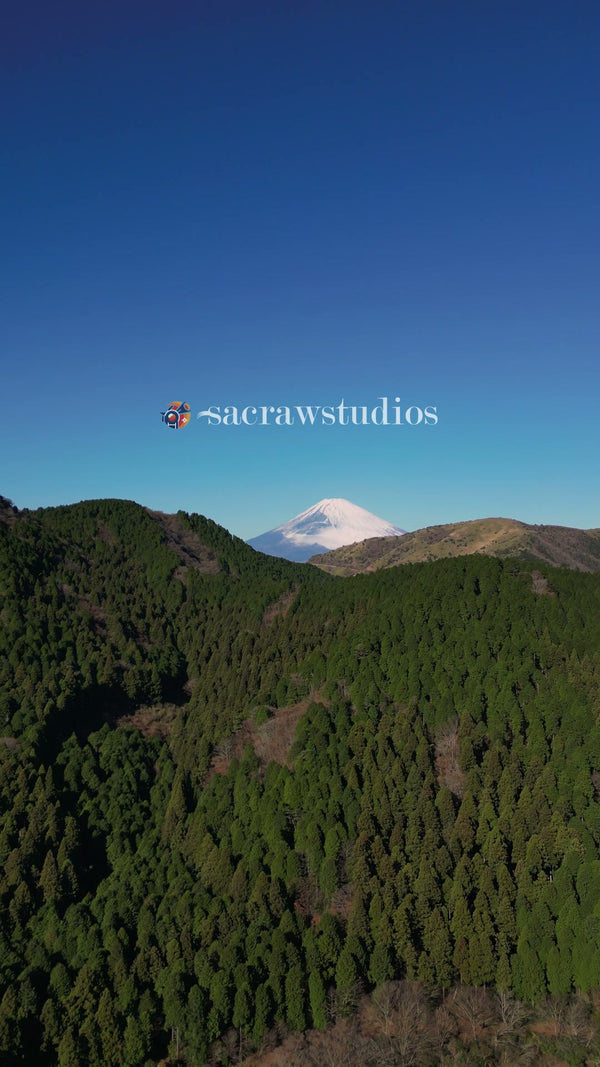 Mount Fuji Over Forested Hills - Aerial