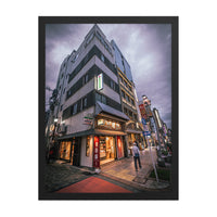Storefronts Before the Storm — framed print, black frame