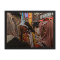 Neon Anonymity — framed print, black frame