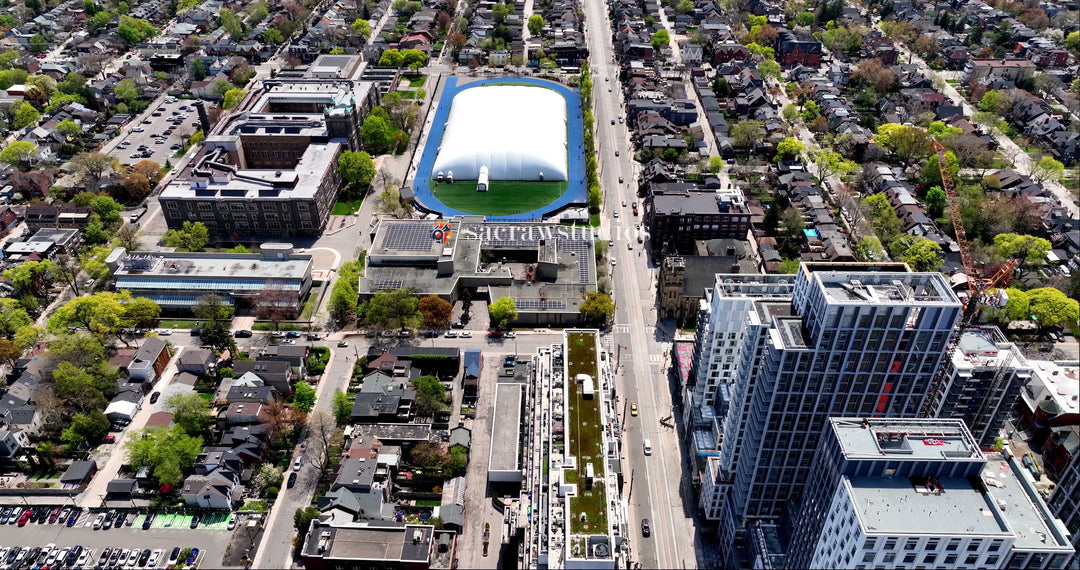 Sports Dome Urban Complex - 6K Aerial Orbit