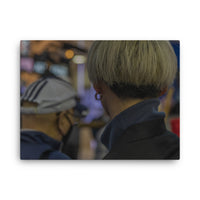 Silver Against Neon — gallery canvas