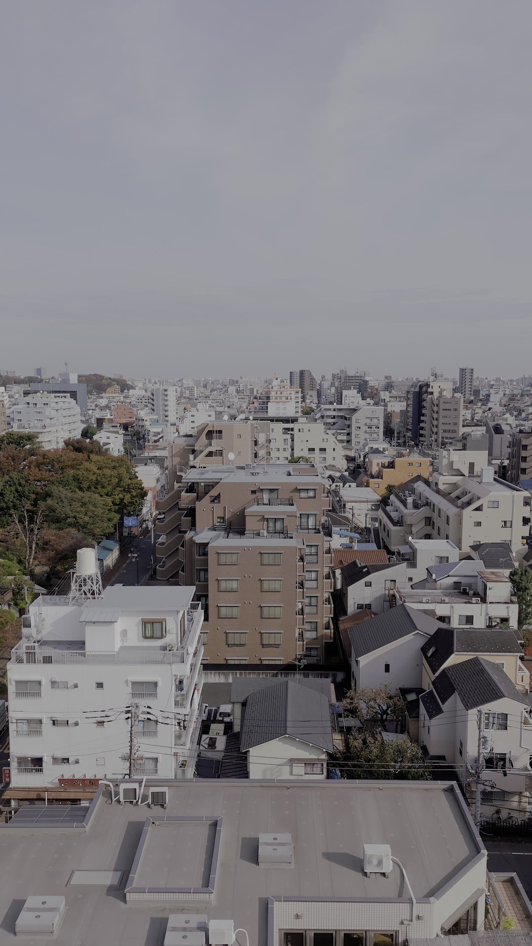 Tokyo Residential Neighborhood Aerial Push — 4K stock footage