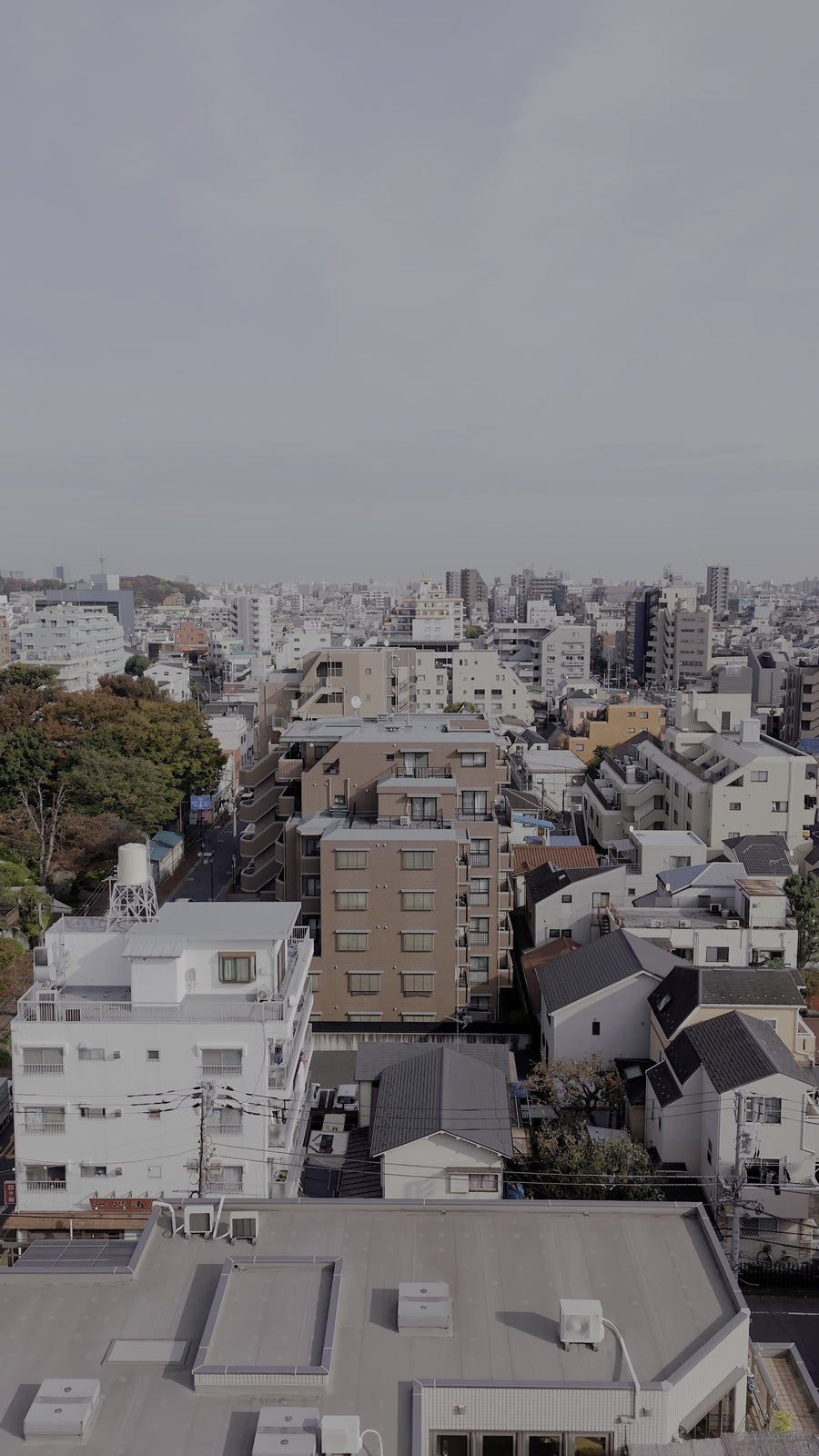 Tokyo Residential Neighborhood Aerial Push - 4K Drone