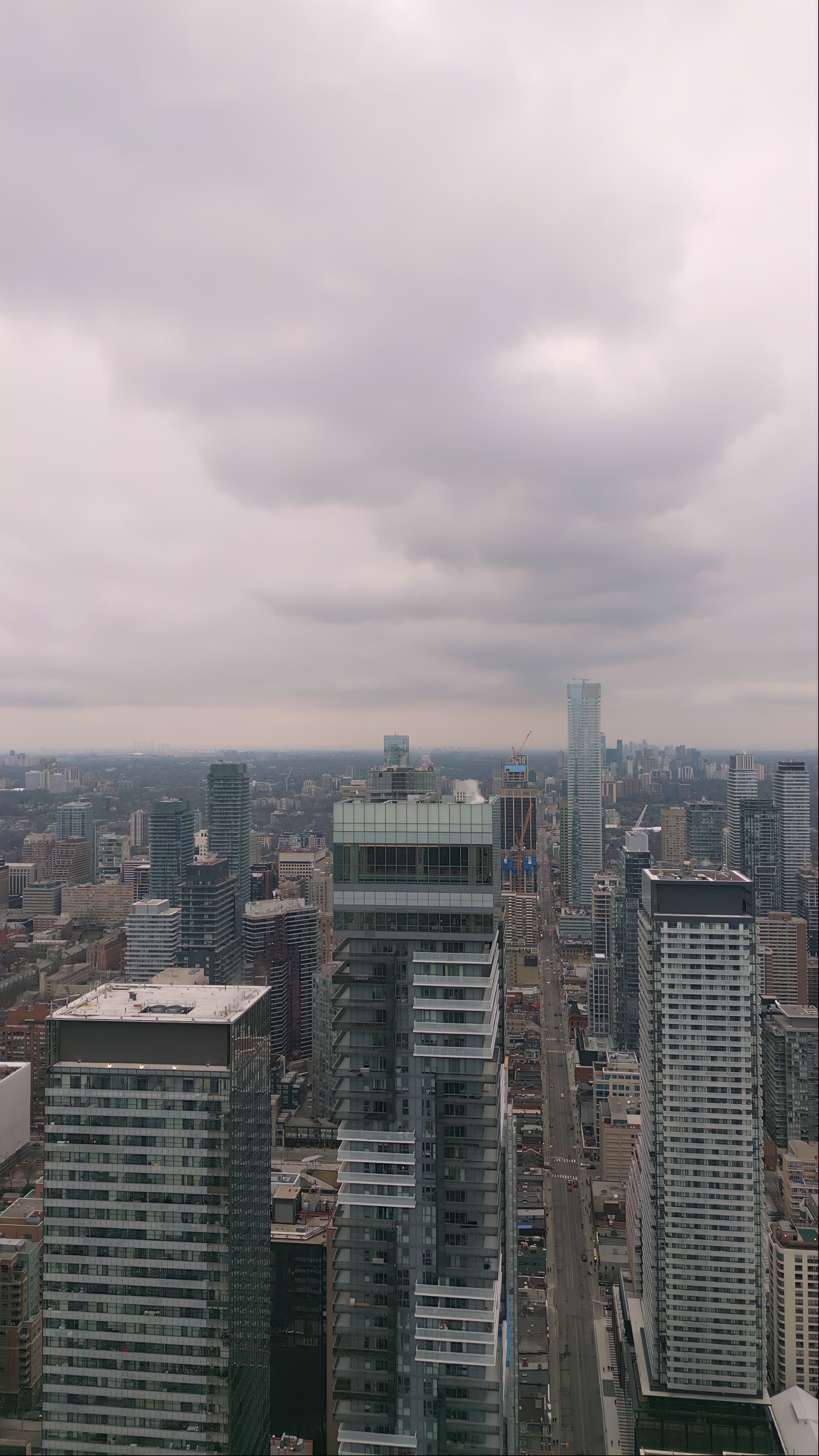 Downtown City Skyscrapers Aerial Glide - in Toronto — 4K stock footage
