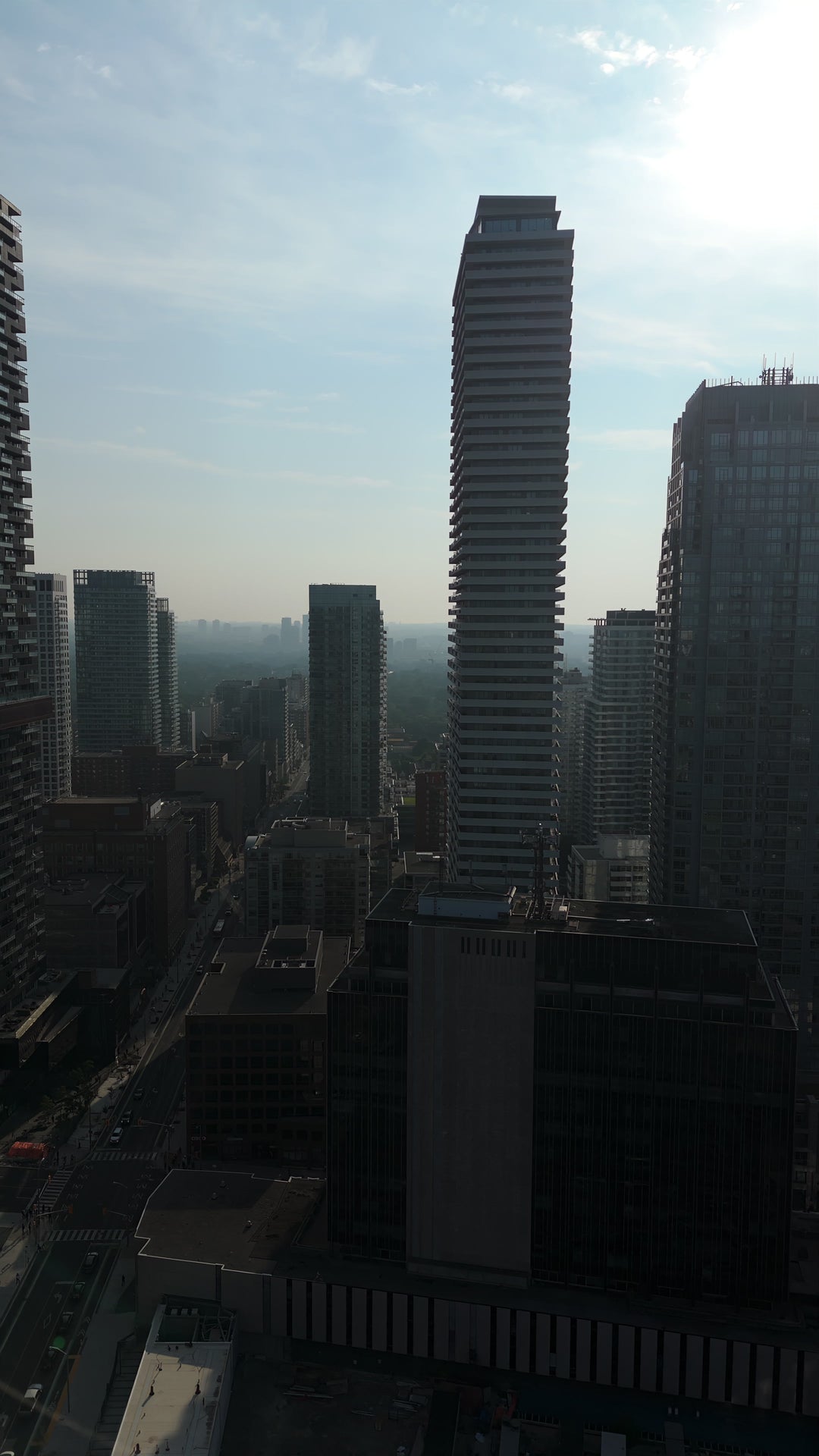 Toronto Skyline at Sunrise - Aerial Ascend — 4K stock footage