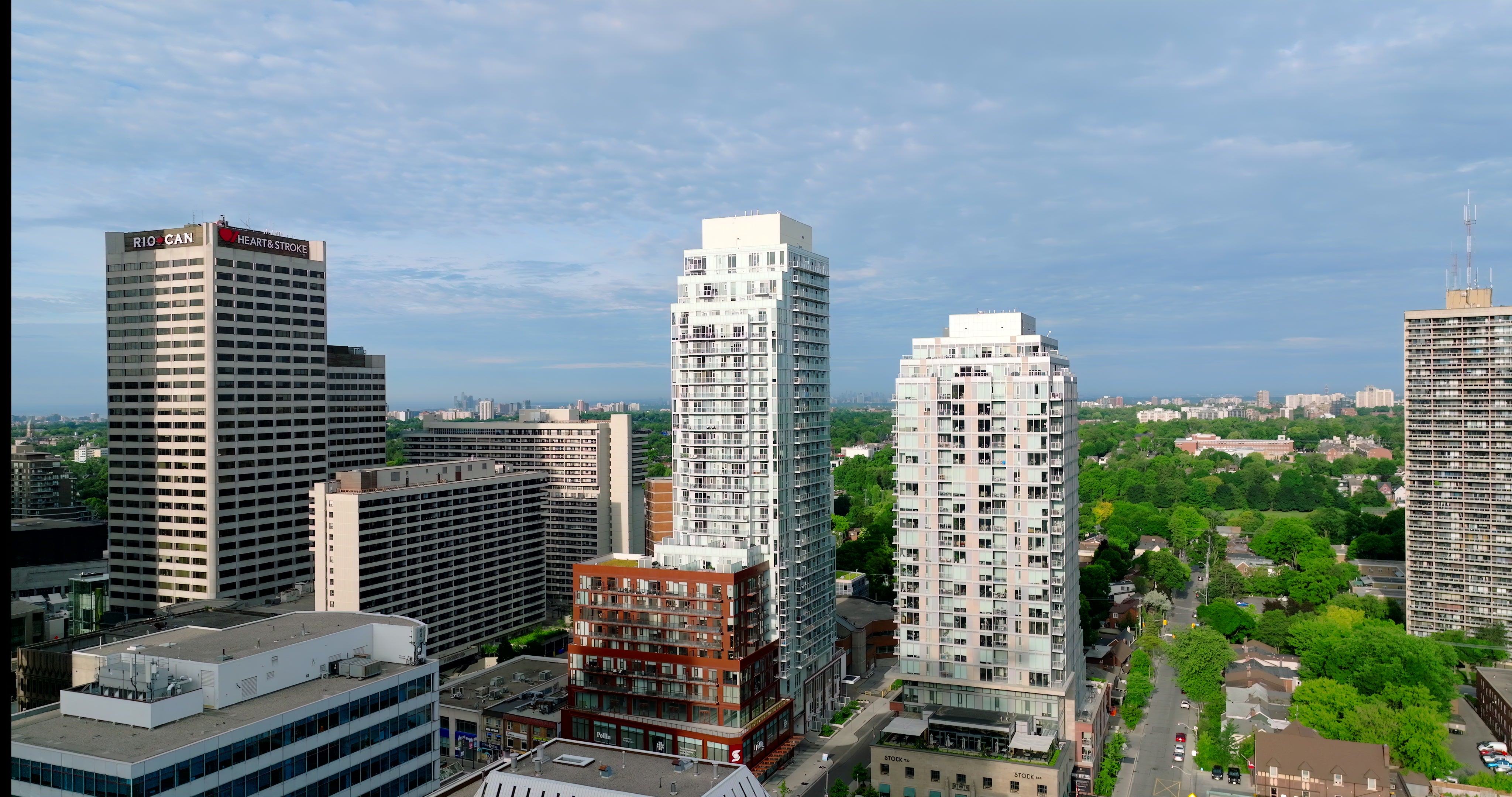 Modern Residential Towers in Cityscape - Aerial — 4K stock footage