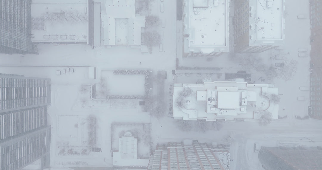 Toronto Cityscape in Blizzard - Aerial in winter — 4K stock footage