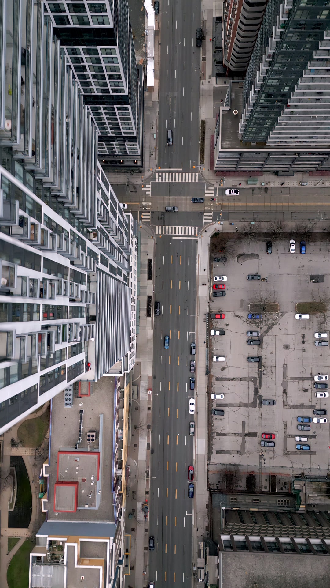 Toronto City Street with Traffic - Top Down — 4K stock footage
