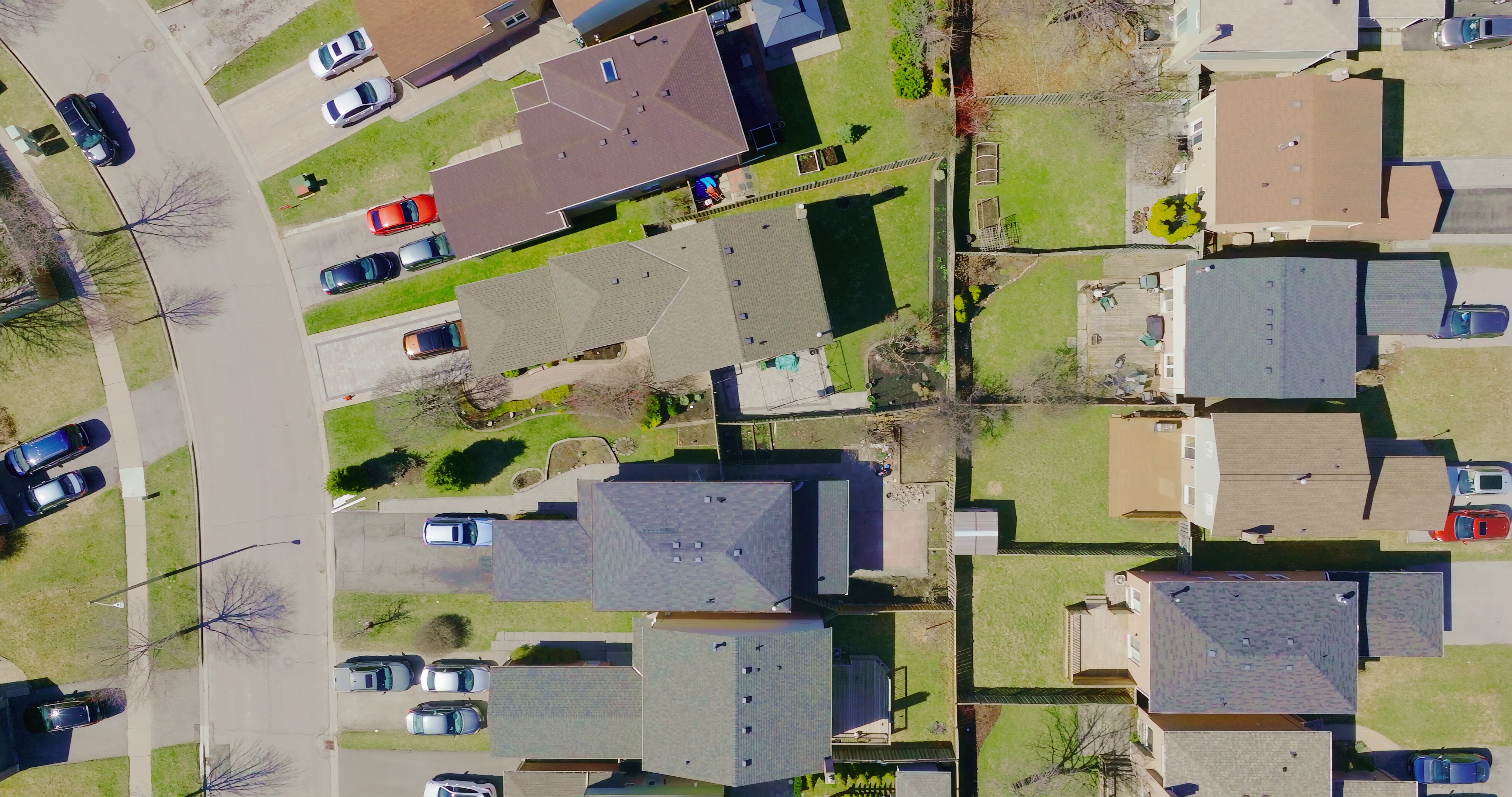 Suburban Neighborhood Aerial View — 4K stock footage