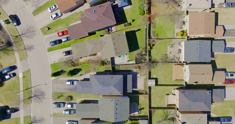 Suburban Neighborhood Aerial View - 4K