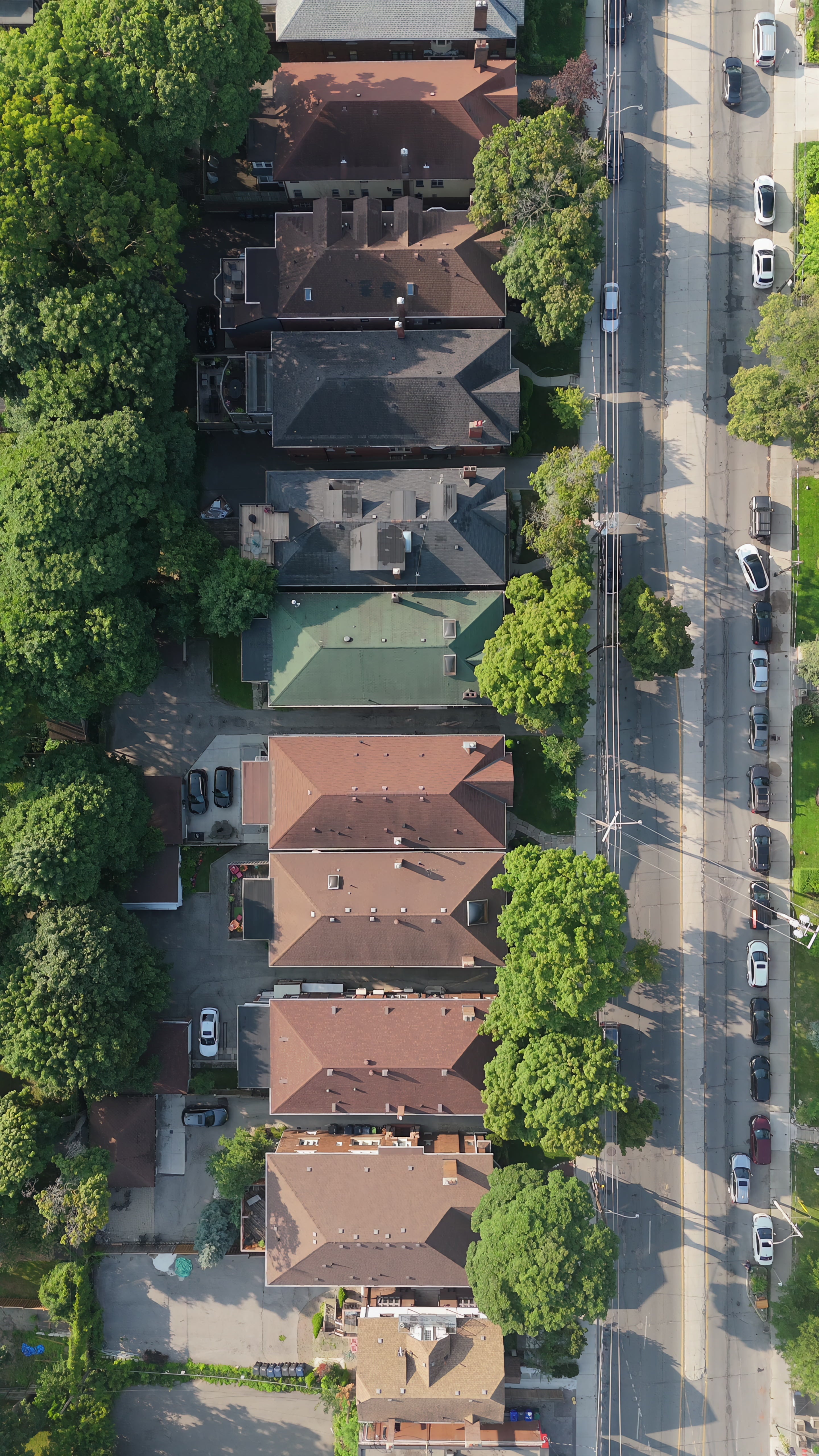 Toronto Residential Street in Summer - Top Down — 4K stock footage