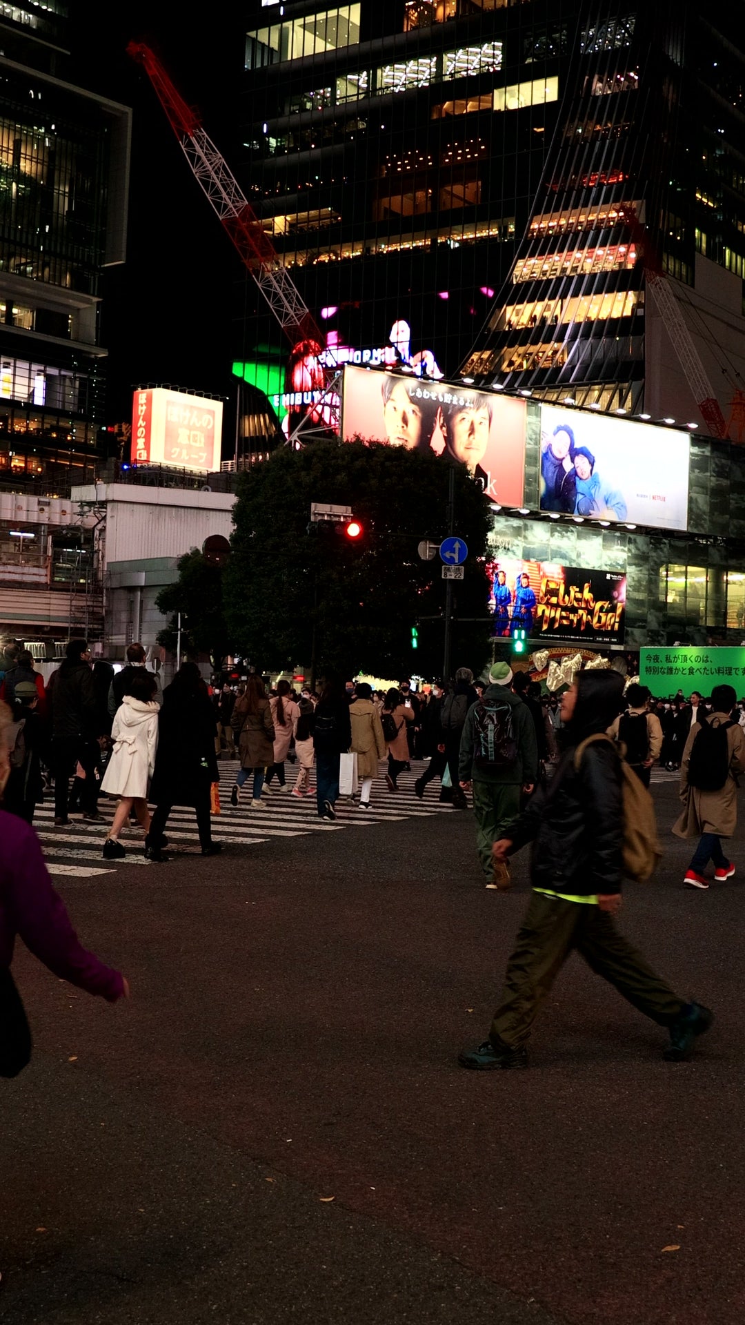 Shibuya Crossing Night Crowds and Neon Billboards in Tokyo — 4K stock footage