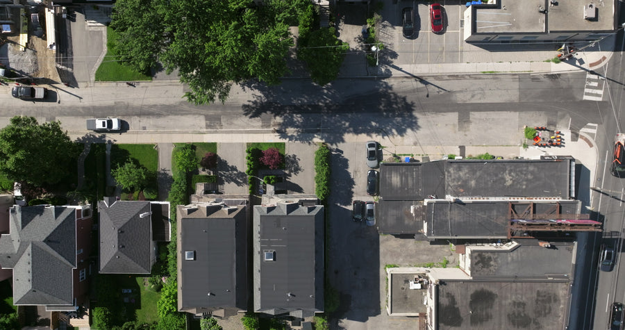 Suburban Neighborhood with Modern Houses - 5K Aerial