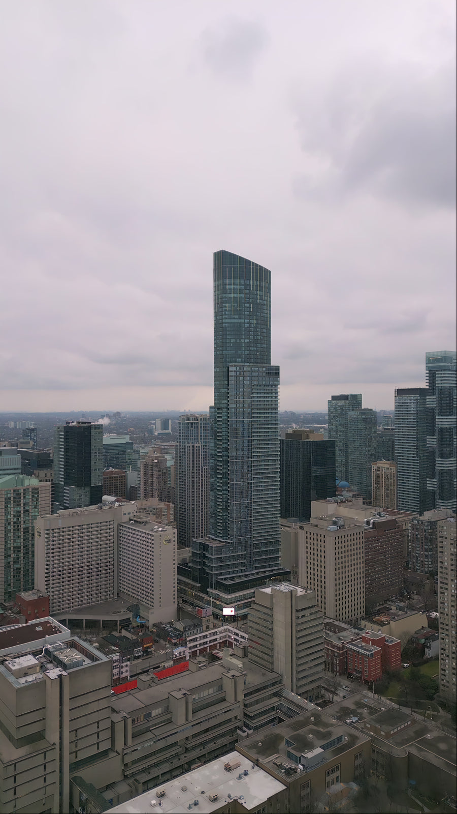 Toronto Financial District Skyscraper Aerial Approach - 5K Drone