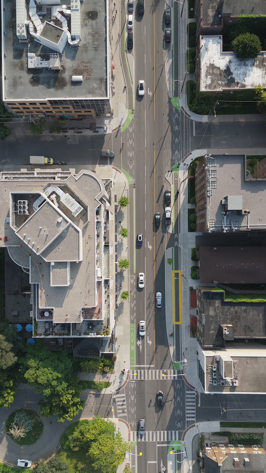 Toronto City Intersection at Golden Hour - 5K Top Down