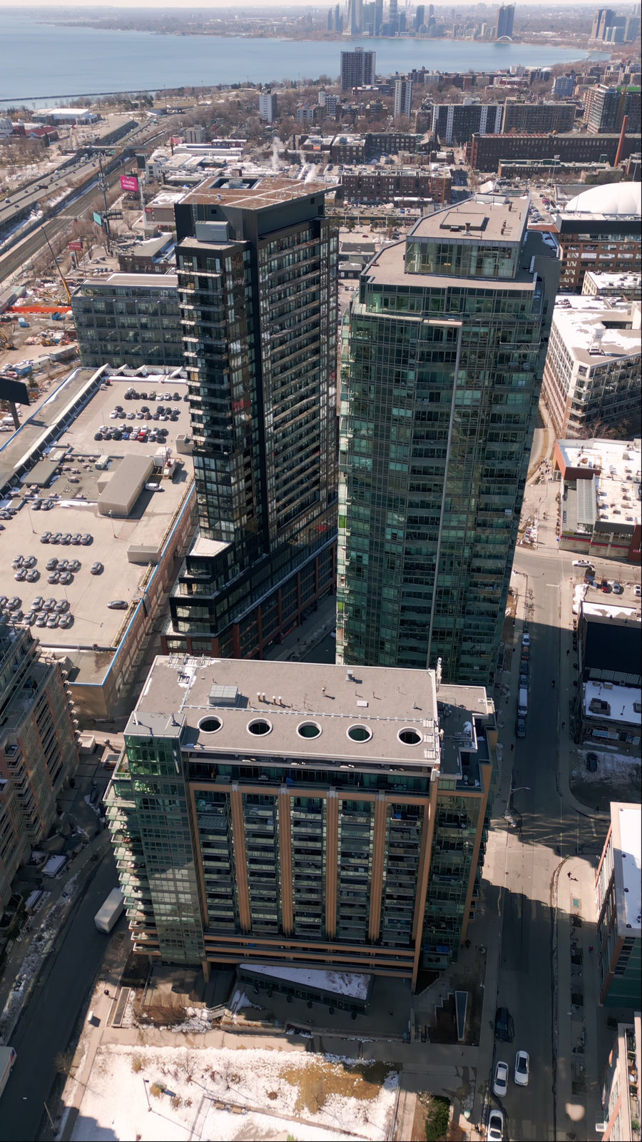 Toronto Waterfront Skyscrapers - Sunny 8K Aerial