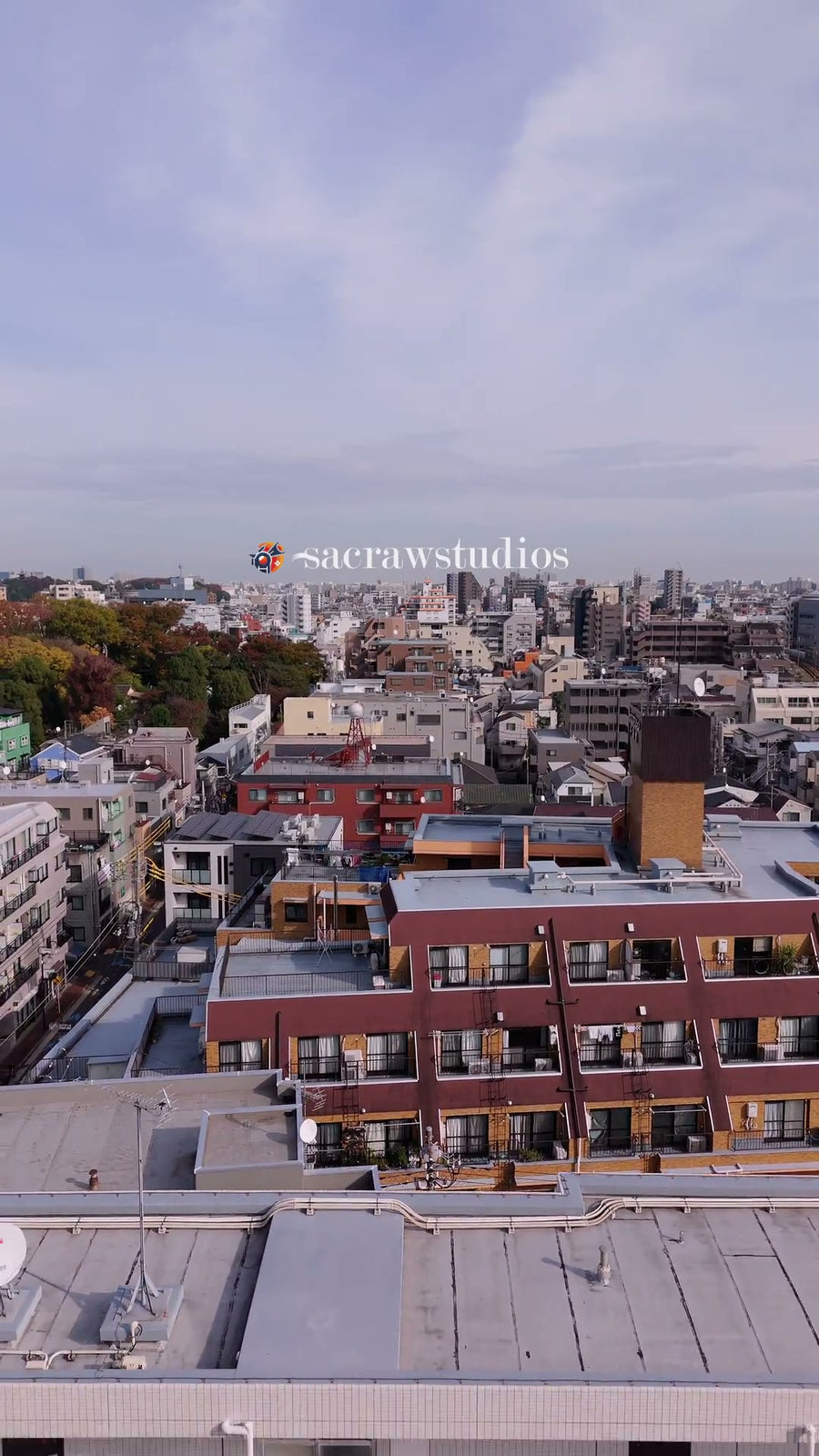 Urban Skyline Cityscape - Aerial Pullback